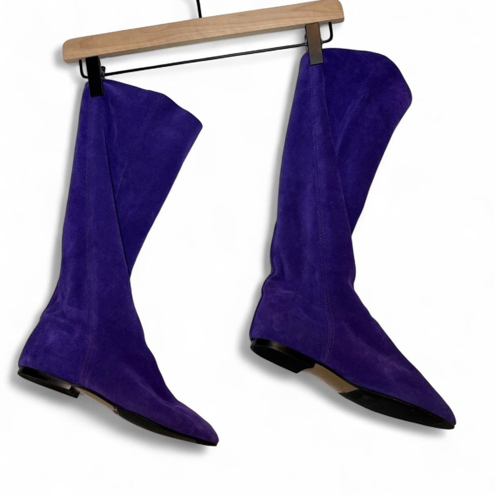 Endicot Johnson vintage vibrant purple suede pull-on knee-high boots - Picture 14 of 15